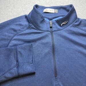 KJUS Men's Keano Half Zip Navy Blue Heather Lightweight Golf Size 52 Large